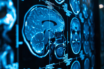 Fototapeta premium Brain MRI x-ray in the hospital. Diagnostics, and Medicine and health care concept