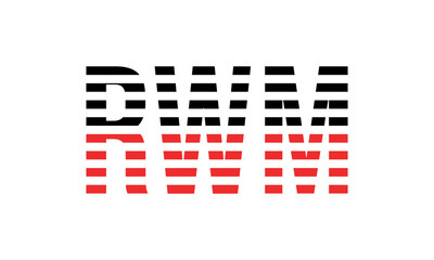 RWM three initial letter iconic line negative space minimal logo design vector template. monogram, abstract, wordmark, business, typography, minimalist, brand, company, flat, modern, unique, simple