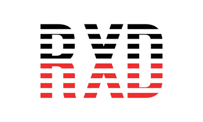 RXD three initial letter iconic line negative space minimal logo design vector template. monogram, abstract, wordmark, business, typography, minimalist, brand, company, flat, modern, unique, simple