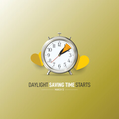 Daylight Saving Time Starts. Day light saving time concept. table watch vector illustration. 