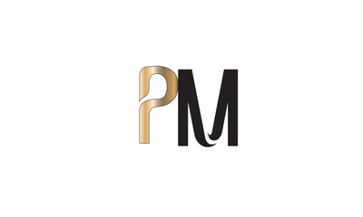 PM, MP, M, P Abstract Letters Logo Monogram	