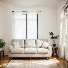 modern living room with interior design with white sofa
