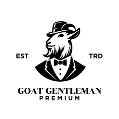 Obraz premium Goat Gentleman Vintage logo icon design template