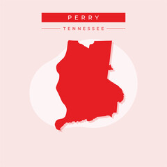 Vector illustration vector of Perry map Tennessee