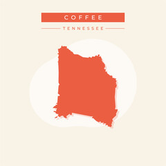 Vector illustration vector of Coffee map Tennessee