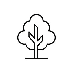 Tree icon. Simple outline style. Single tree, leaf, forest, nature concept. Thin line symbol. Vector illustration isolated.