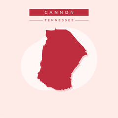 Vector illustration vector of Cannon map Tennessee