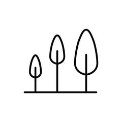 The group of trees icon. Simple outline style. Biodiversity, sustainable, harmony, environment, nature, floral, forest concept. Thin line symbol. Vector illustration isolated.