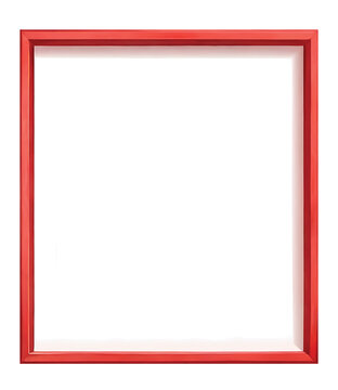 Red frame, Watercolor red picture frame with isolated background, Red frame with isolated background.