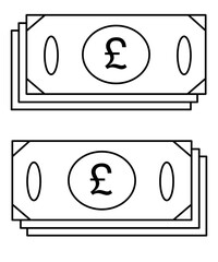 pound black and white money icon