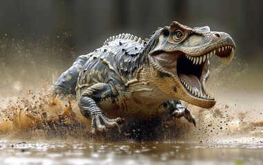 Obraz premium crocodile dinosaur in the water