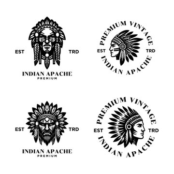 Indian Apache tribe logo icon design