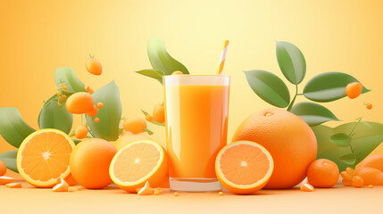 Adorable orange illustration