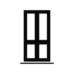 Window icon. Simple solid style. Window frame, square, construction, room, house, home interior concept. Silhouette, glyph symbol. Vector illustration isolated.