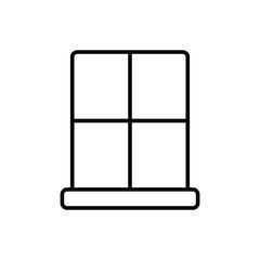 Window icon. Simple outline style. Window frame, square, construction, room, house, home interior concept. Thin line symbol. Vector illustration isolated.