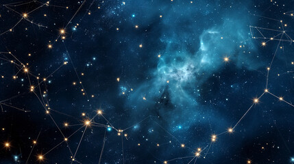 Fototapeta premium 5353X3000 pixel,300DPI,size 17.5 X 10 INC.Stellar constellation pattern with a celestial map