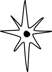 Fototapeta premium Set of hand drawn stars in doodle style