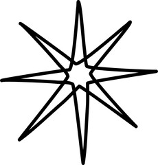 Set of hand drawn stars in doodle style