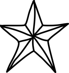 Set of hand drawn stars in doodle style
