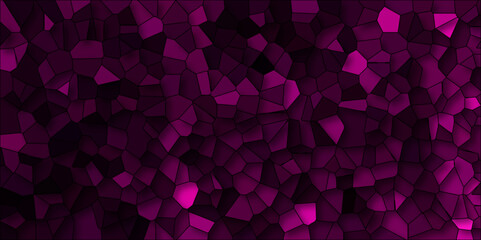 Obraz premium Dark Pink vector polygon abstract layout. Abstract dark-pink triangle mosaic texture. Patterns in pink Colors low Poly background. Creative halftone style with gradient illustration. 