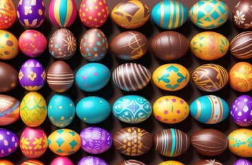 Fototapeta na wymiar Colored easter eggs, pattern, until Easter day