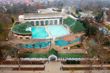 Aerial view about the thermal bath at Harkany, Hungary
