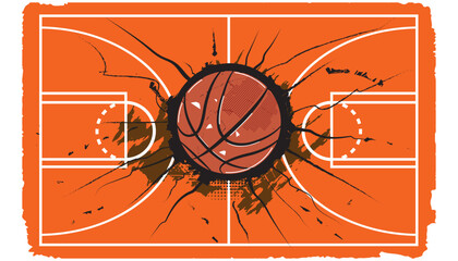 ball that cracks the basketball court