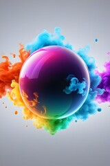 Colorful Balls And Smoke Illustration Generative