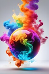 Colorful Balls And Smoke Illustration Generative