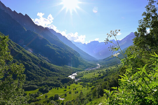 Caucasus mountains in Dombay in Russia