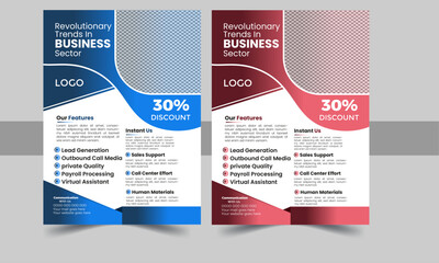 Corporate business flyer template design set with different color. marketing, business proposal, promotion
, advertise, publication, cover page. new digital marketing flyer set.
