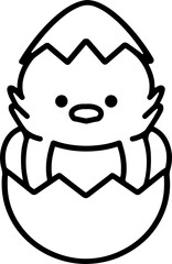 Cute Easter Chick in Egg Shell