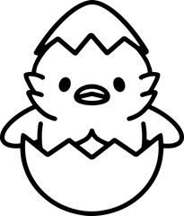 Cute Easter Chick in Egg Shell