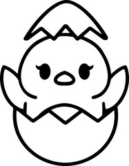 Cute Easter Chick in Egg Shell