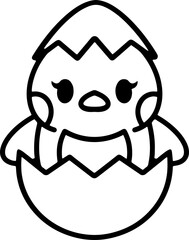 Cute Easter Chick in Egg Shell