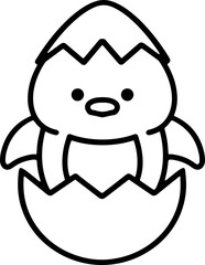 Cute Easter Chick in Egg Shell
