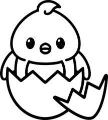 Cute Easter Chick in Egg Shell