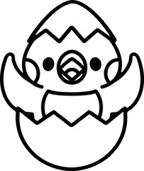 Cute Easter Chick in Egg Shell