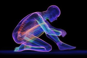 colorful image of a person squatting .Generative AI.