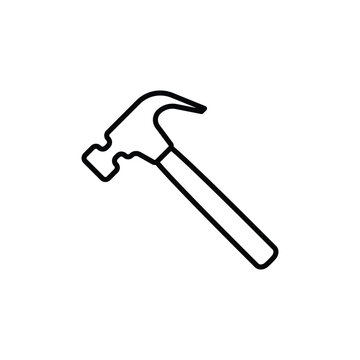 recommend clip art: Hammer icon. Simple outline style. Hummer, metal, tool, hit, carpentry, construct, hardware, handyman, development concept. Thin line symbol. Vector isolated on white background. SVG.
