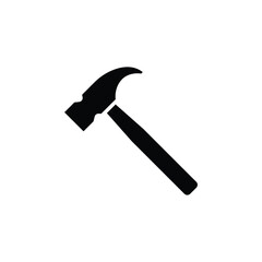 Hammer icon. Simple solid style. Hummer, metal, tool, hit, carpentry, construct, hardware, handyman, development concept. Black silhouette, glyph symbol. Vector isolated on white background. SVG.