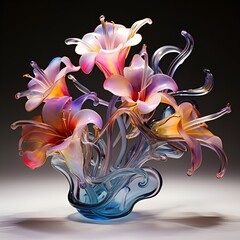 Flowers made of glass