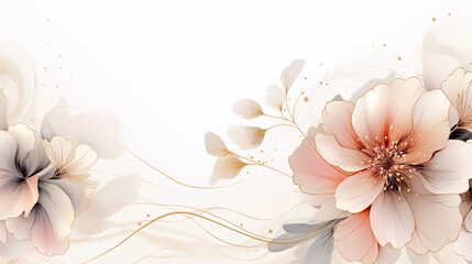 elegant abstract background. beautiful wedding flower watercolor on white background