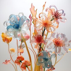 Flowers made of glass