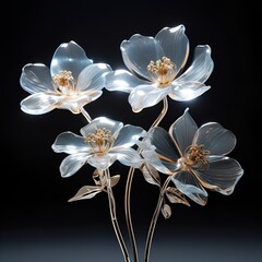 Fototapeta na wymiar Flowers made of glass