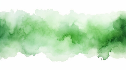 green abstract watercolor texture background on white background