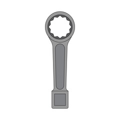 Kids drawing Cartoon Vector illustration hammer wrench icon Isolated on White Background