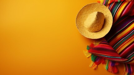 Vibrant Cinco de Mayo Fiesta: Top View of Delicious Nacho Chips on a Festive Table - Perfect for Mexican Holiday Celebrations