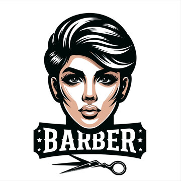 barber illustration , barber face illustration , girls beauty illustration ,  hair cutting illustration , girls facial 