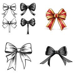 very simple isolated line styled vector illustration of Bundle Package Ribbon isolated in white background